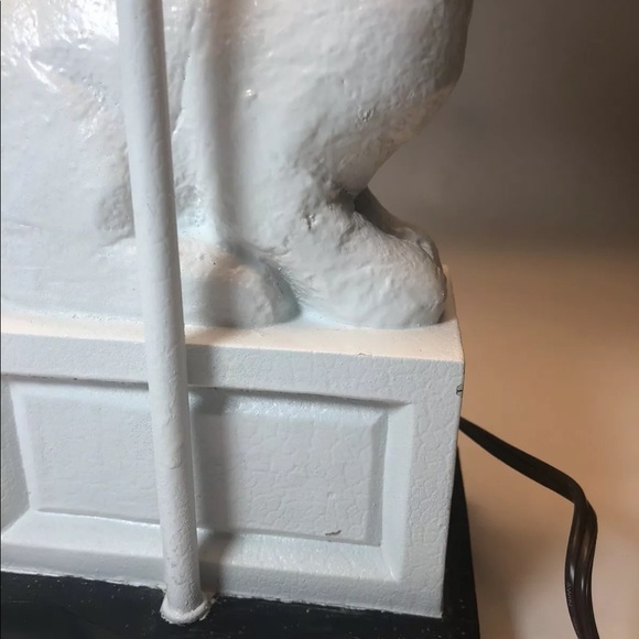 UTTERMOST white bunny lamp black linen lampshade - Picture 12 of 12
